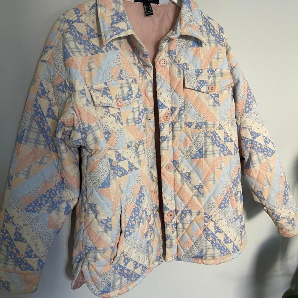 Forever 21 Patchwork Quilt Print Shacket Jacket Medium